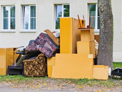 Bulky waste - old couch and cabinets.